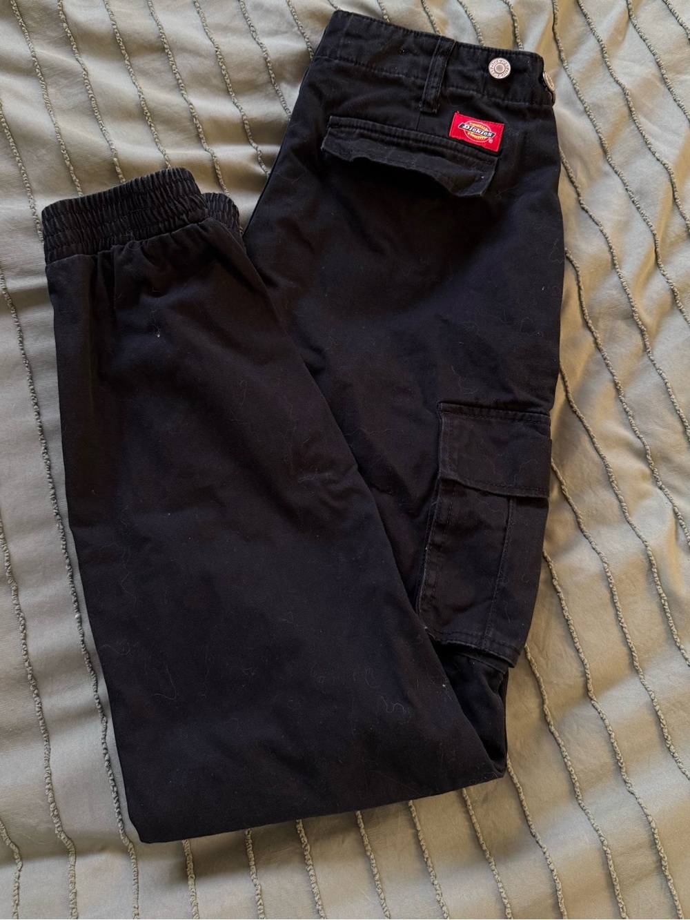 Dickies Black Elastic Waist Cargo Joggers